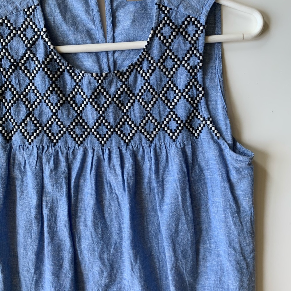 J.Crew Factory Crosshatch Embroidered Shell - Picture 3 of 6